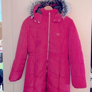 PINK WINTER COAT, Calvin Klein, girls size 16, excellent condition